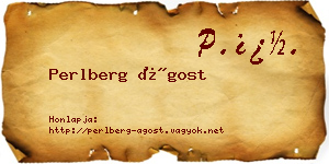 Perlberg Ágost névjegykártya